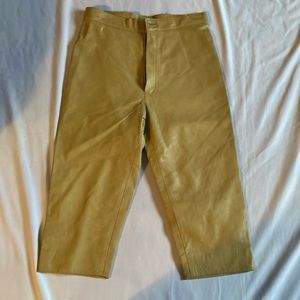 tan leather capris, size 6